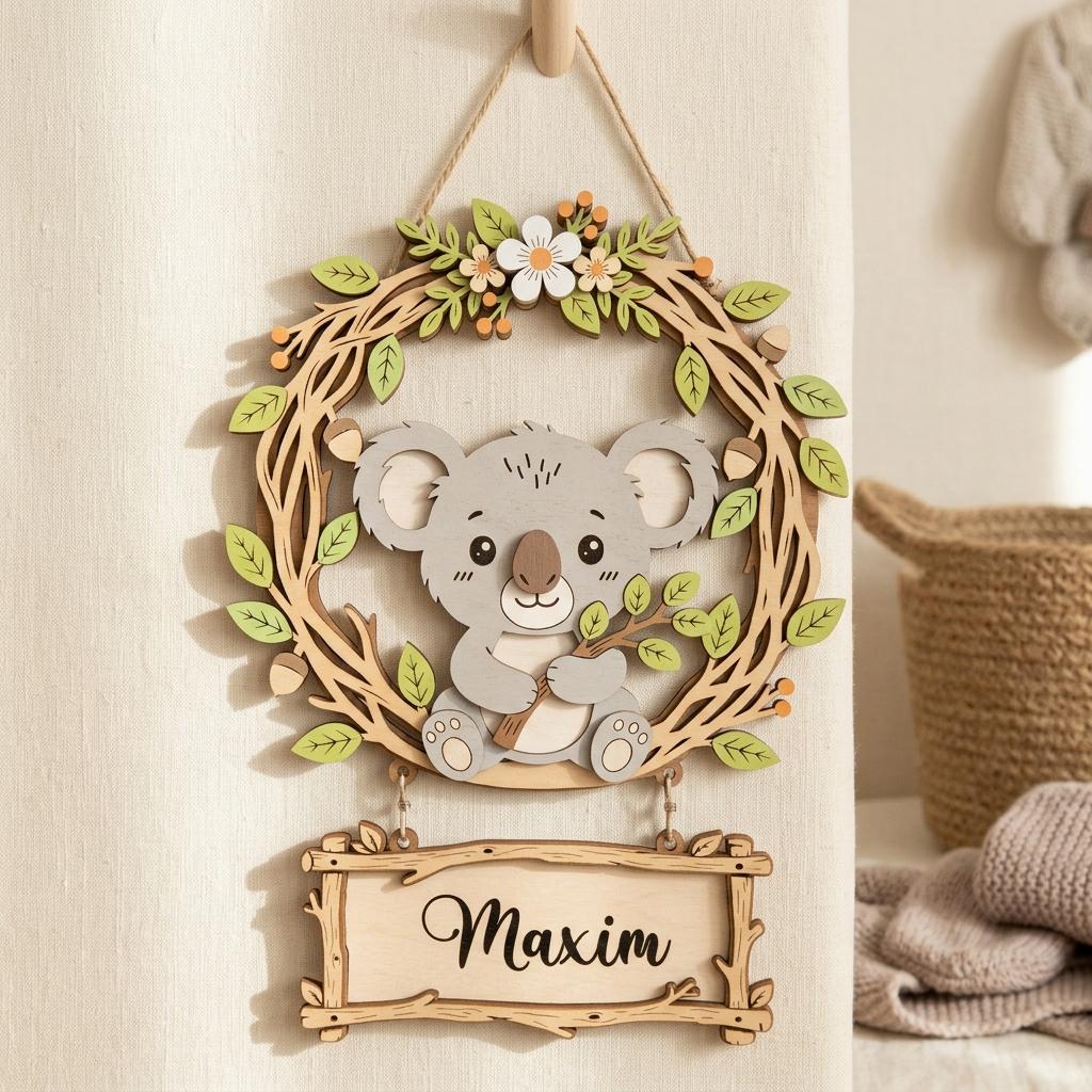 Personalized Koala Nursery Name Sign