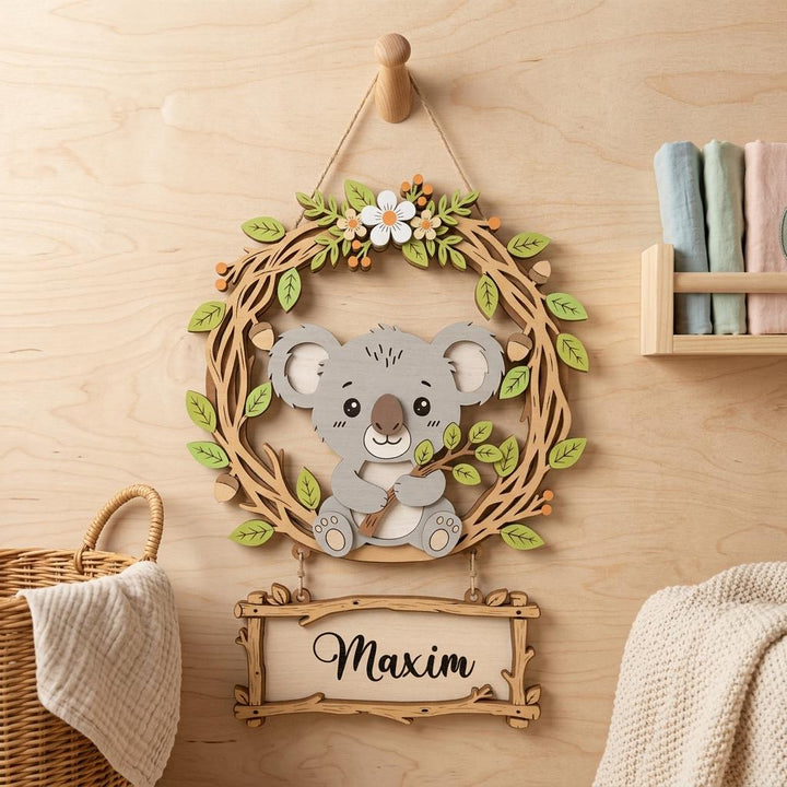Personalized Koala Nursery Name Sign