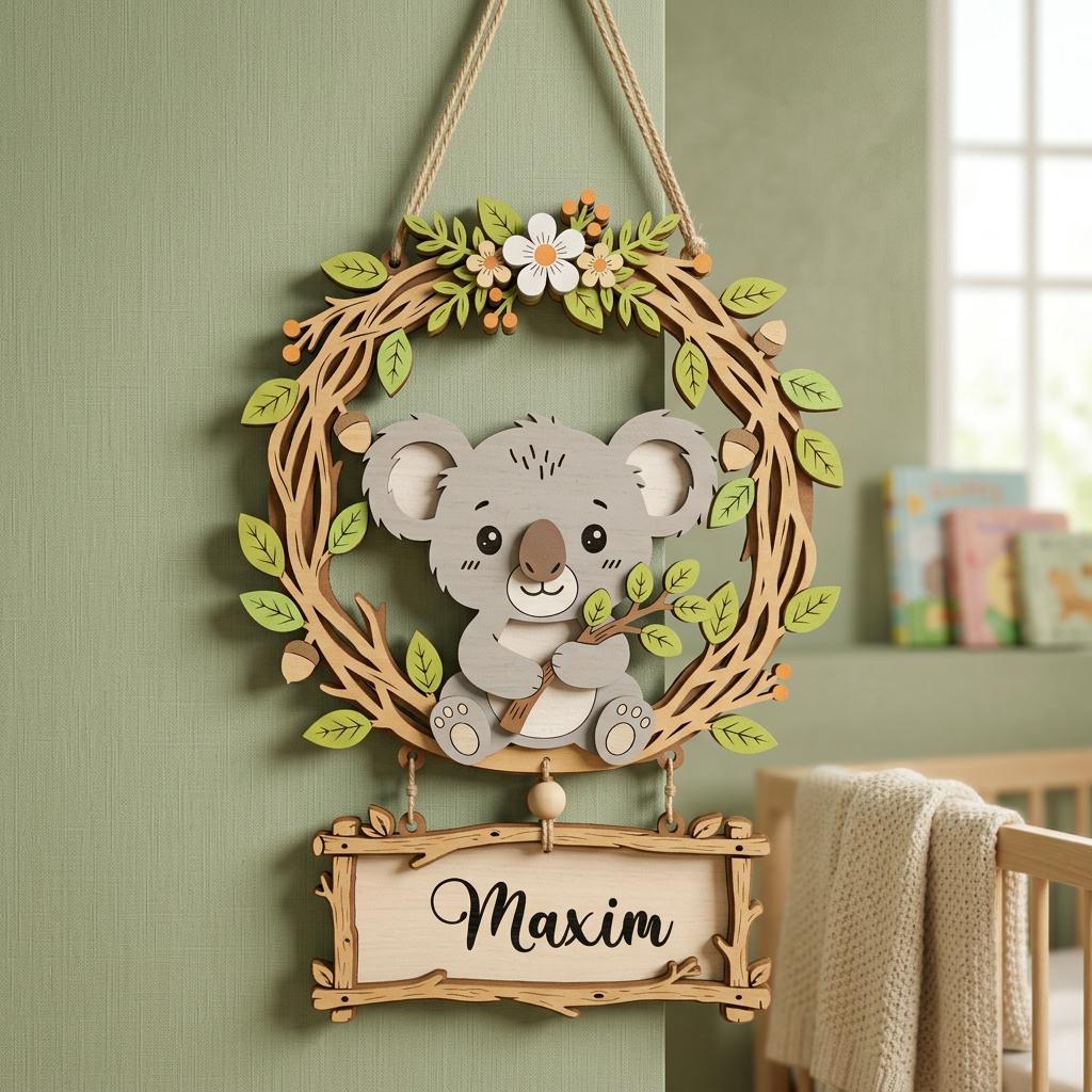 Personalized Koala Nursery Name Sign