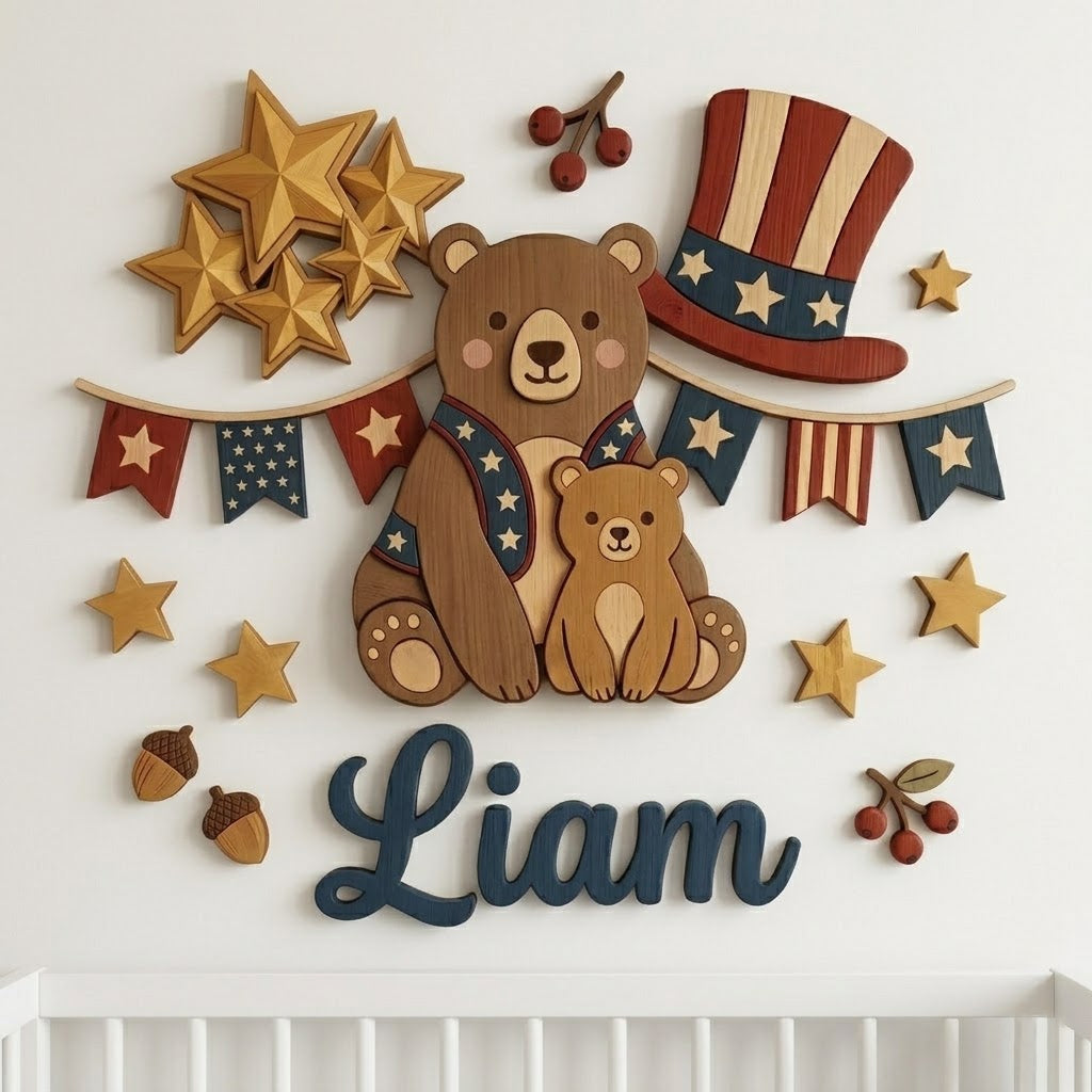 Personalized Independence Day Name Sign