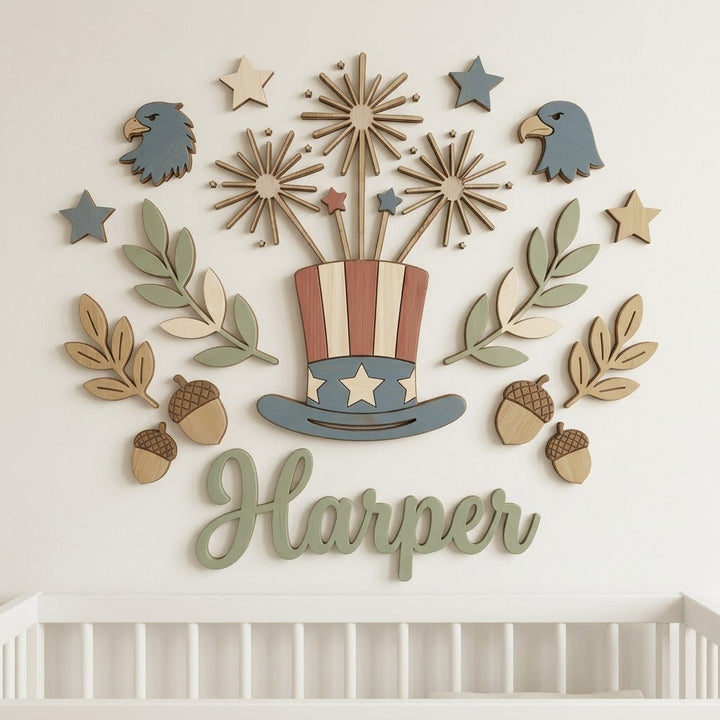 Personalized Independence Day Name Sign