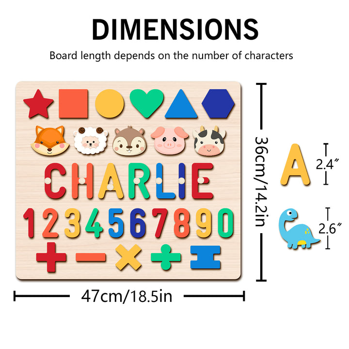 Personalized Education Wooden Name Puzzle - Size