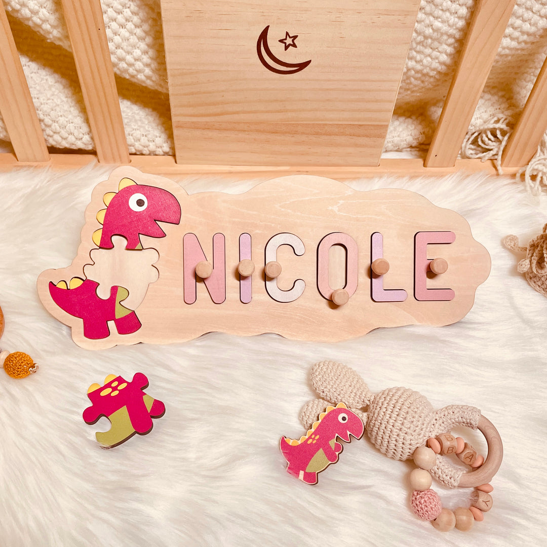 Wooden Animals Baby Name Puzzle