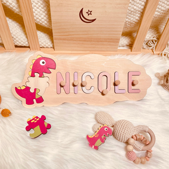 Wooden Animals Baby Name Puzzle