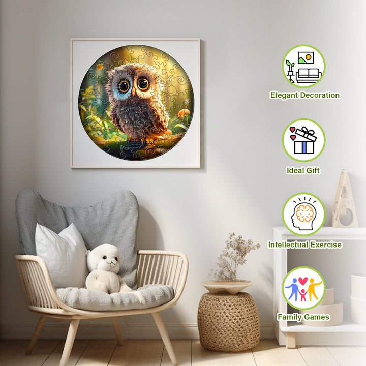 Kids Early Learning Wooden Owl Puzzle