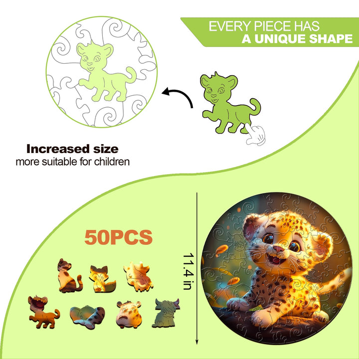 Kids Early Learning Wooden Leopard Puzzle