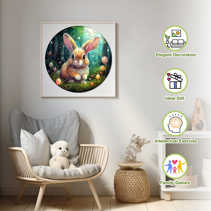 Kids Early Learning Wooden Rabbit Puzzle