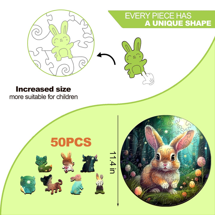 Kids Early Learning Wooden Rabbit Puzzle