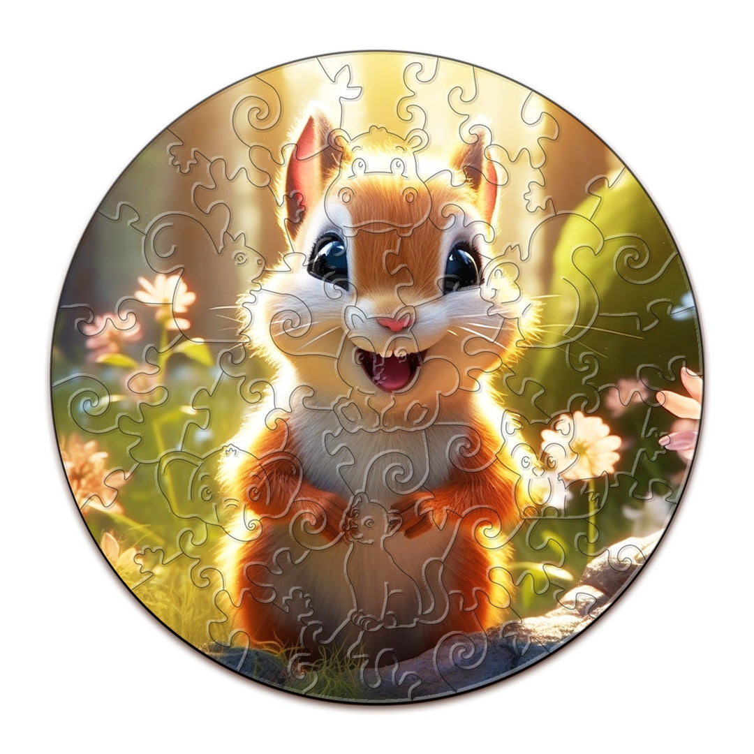 Kids Early Learning Wooden Squirrel Puzzle