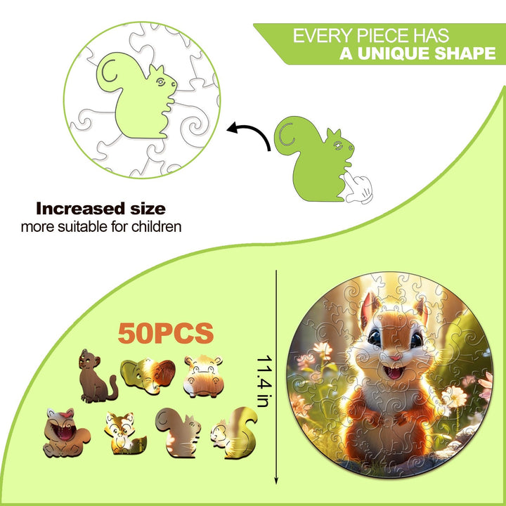 Kids Early Learning Wooden Squirrel Puzzle