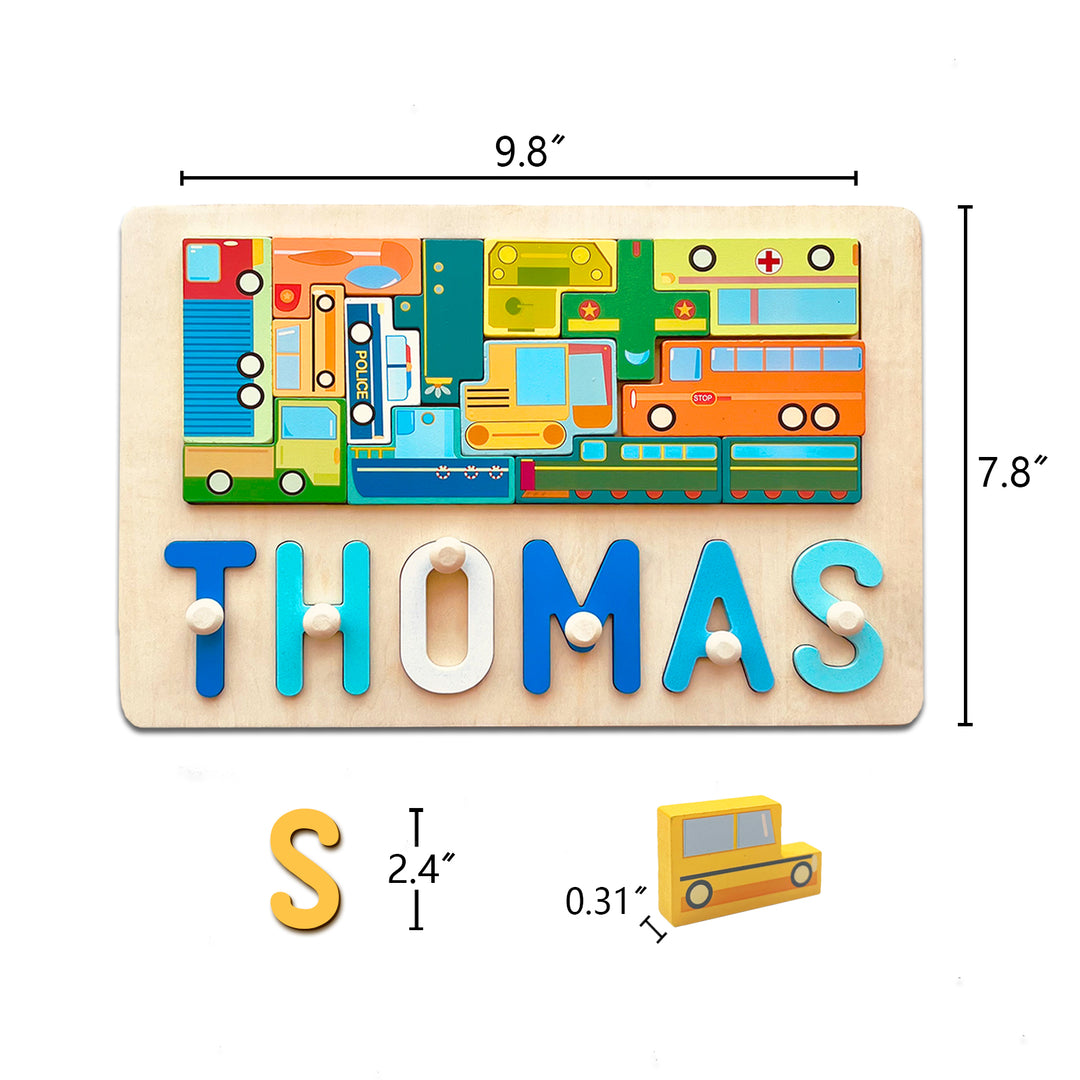 Personalized Wooden Stacking Matching Puzzle With Customized Name