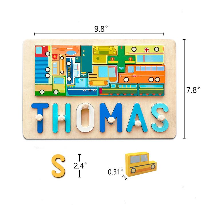 Personalized Wooden Stacking Matching Puzzle With Customized Name