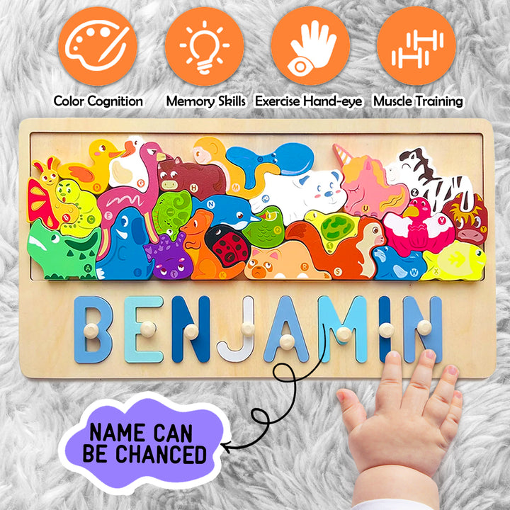 Personalized Wooden Stacking Matching Puzzle With Customized Name