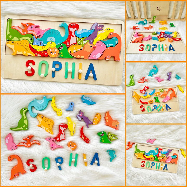 Personalized Wooden Stacking Matching Puzzle With Customized Name