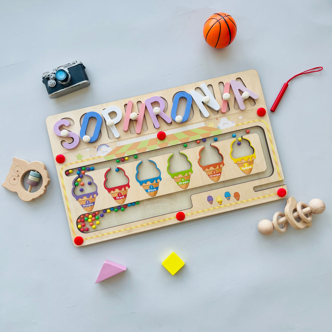 Personalized Wooden Magnetic Maze With Customized Name Puzzle