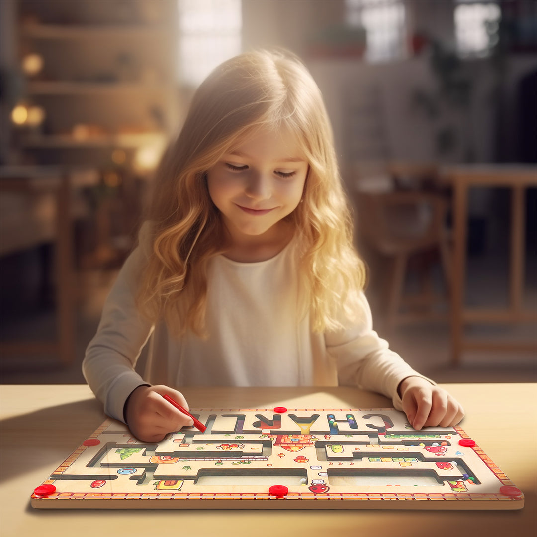 Personalized Wooden Magnetic Maze With Baby Name