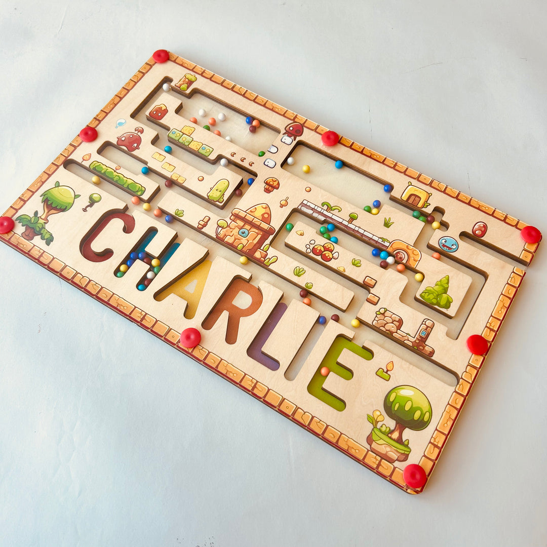 Personalized Wooden Magnetic Maze With Baby Name