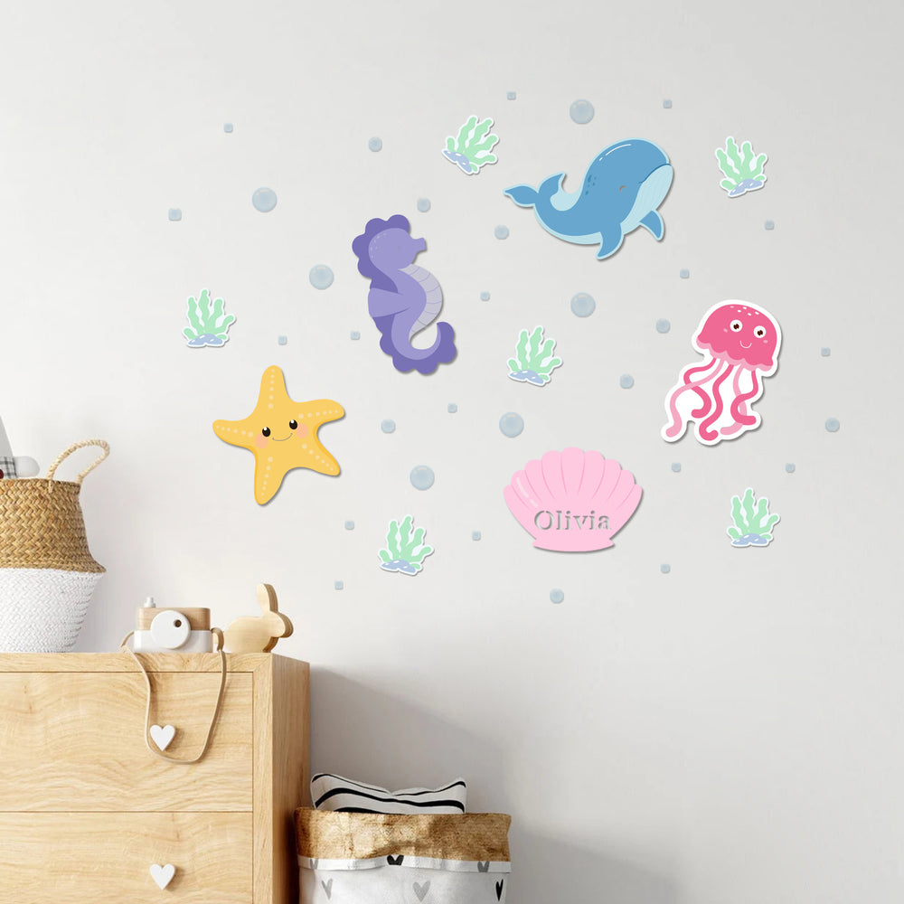 Personalized Wooden Baby's Room Wall Light Set-Marine Theme
