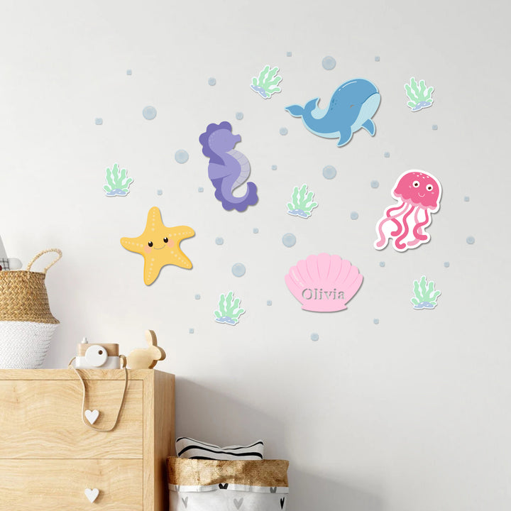 Personalized Wooden Baby's Room Wall Light Set-Marine Theme