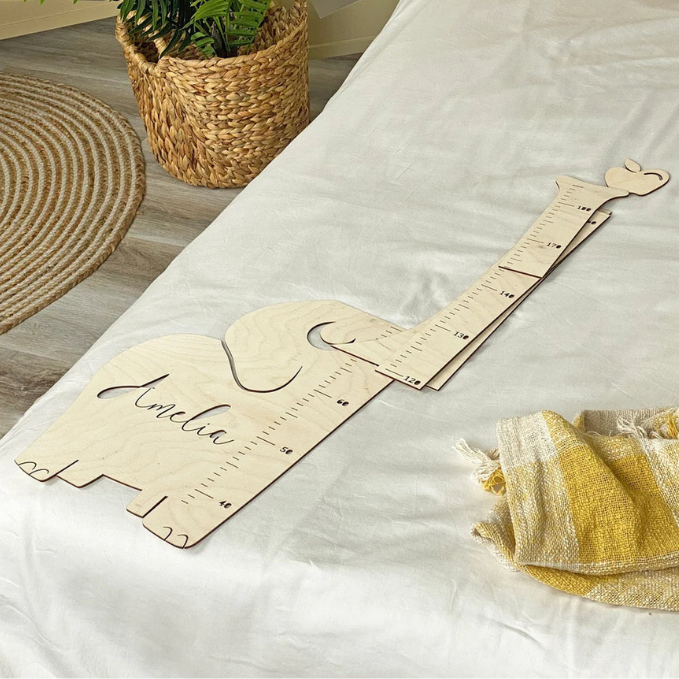 Personalized Wooden Elephant Growth Height Chart Ruler - Detail 3