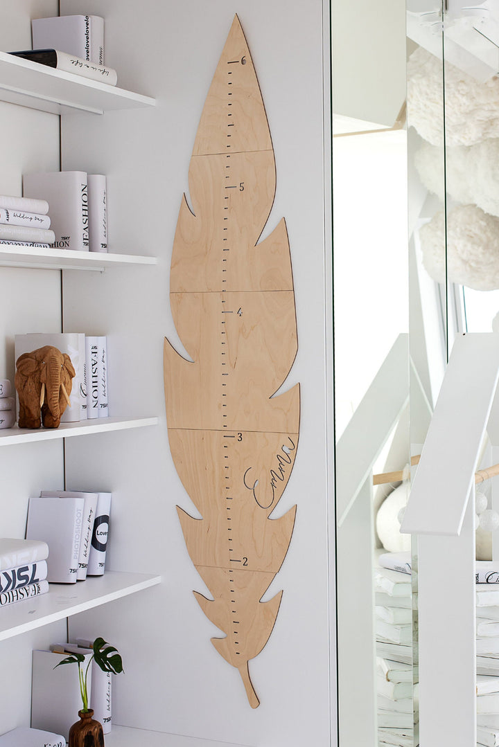 Personalized Wooden Feather Growth Chart