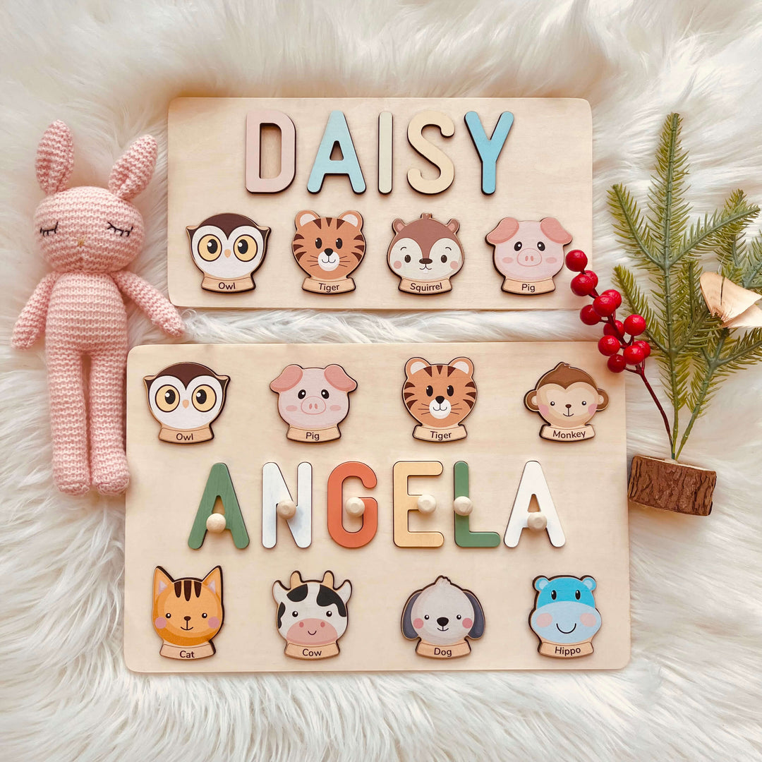 Name puzzles with animal names - “ANGELA” and “DAISY”