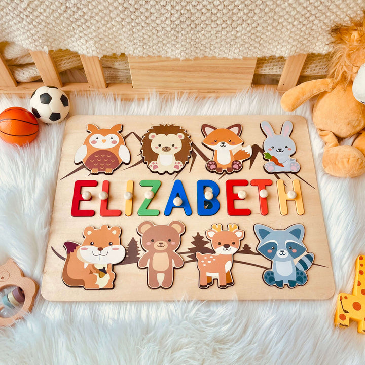 Personalized Oversized Element Wooden Name Puzzle - “ELIZABETH”