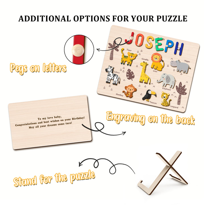 Personalized Jungle Animal Name Puzzle - Accessories