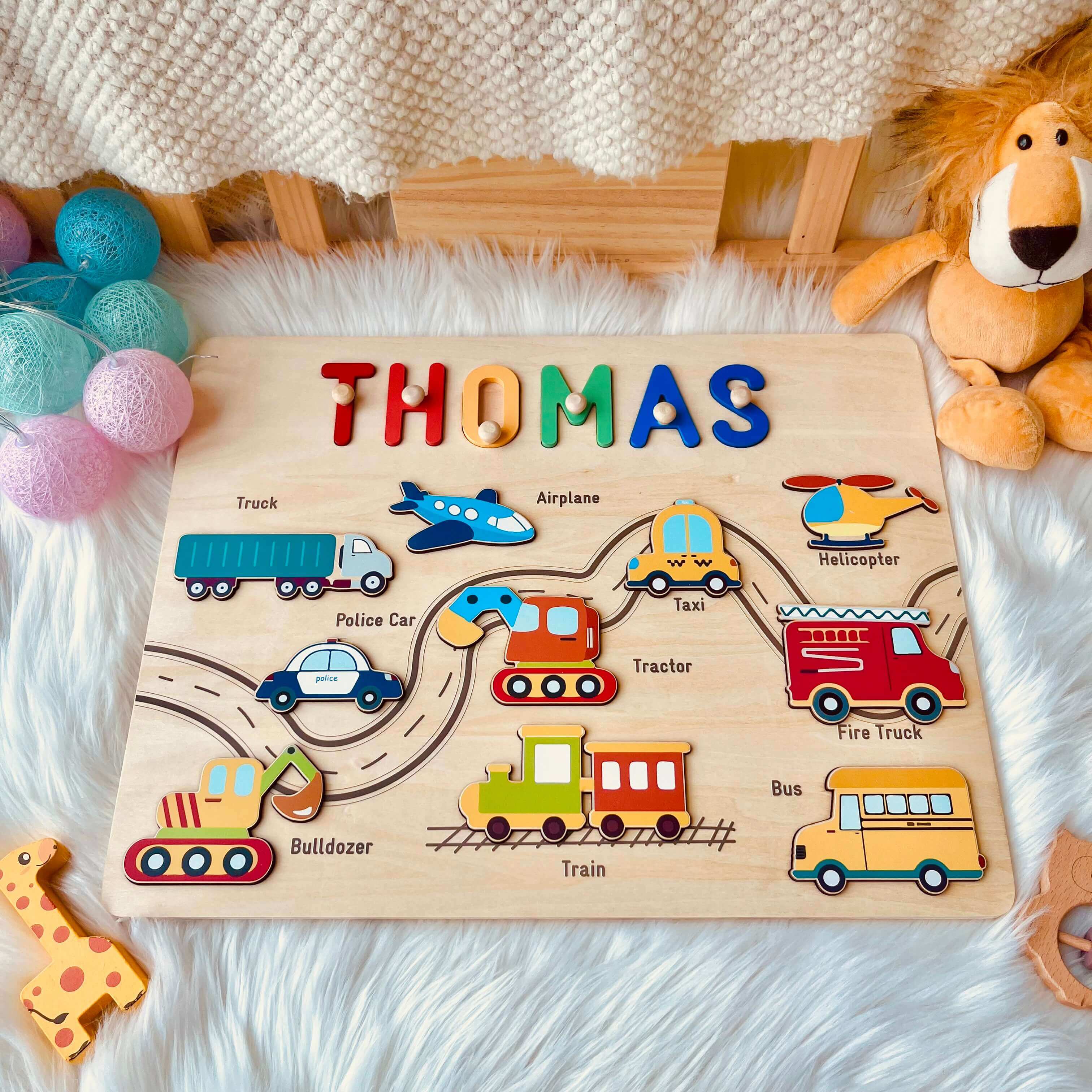 Personalized Traffic Name Puzzle – Woodemon