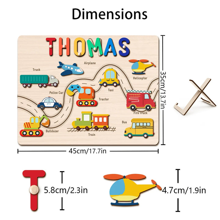 Personalized Wooden Name Puzzle for Toddlers Woodemon