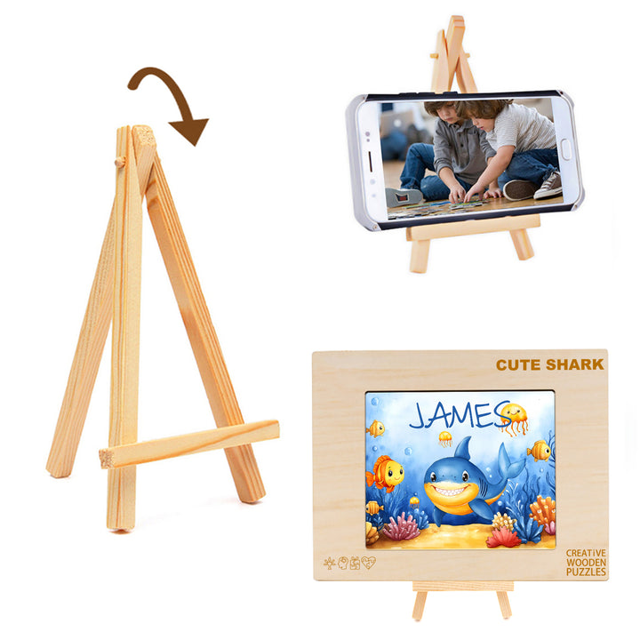 Personalized Wooden Baby Name Jigsaw Puzzle - Ocean Friends