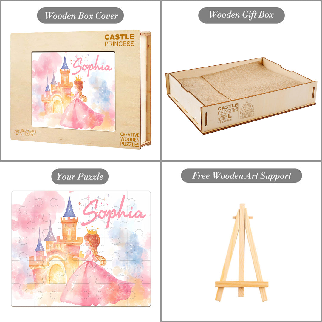 Personalized Wooden Baby Name Puzzle - Fairy Tale Princess