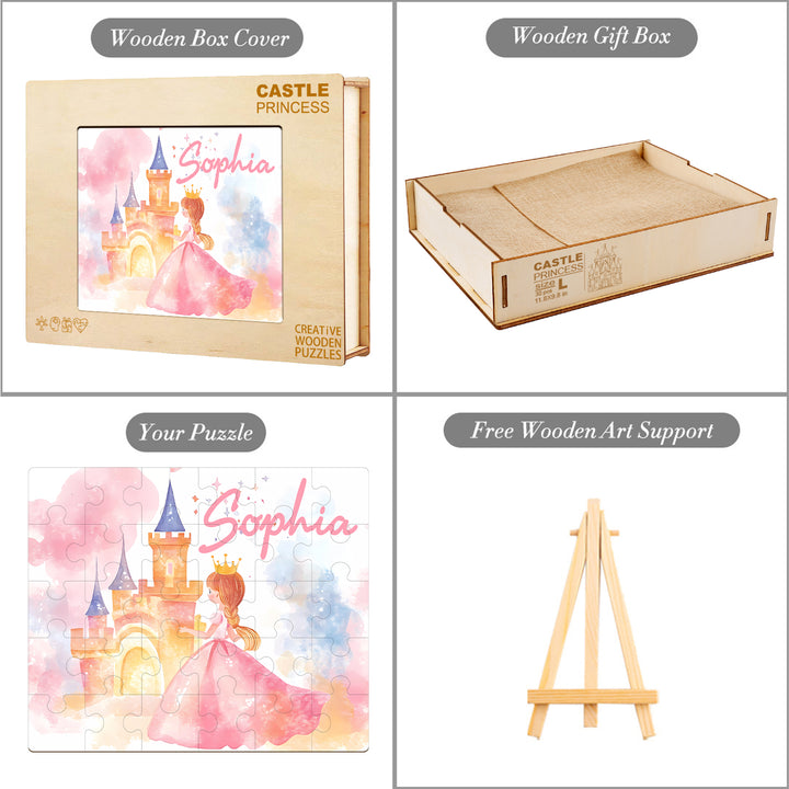 Personalized Wooden Baby Name Jigsaw Puzzle - Fairy Tale Princess