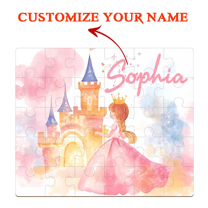 Personalized Wooden Baby Name Jigsaw Puzzle - Fairy Tale Princess