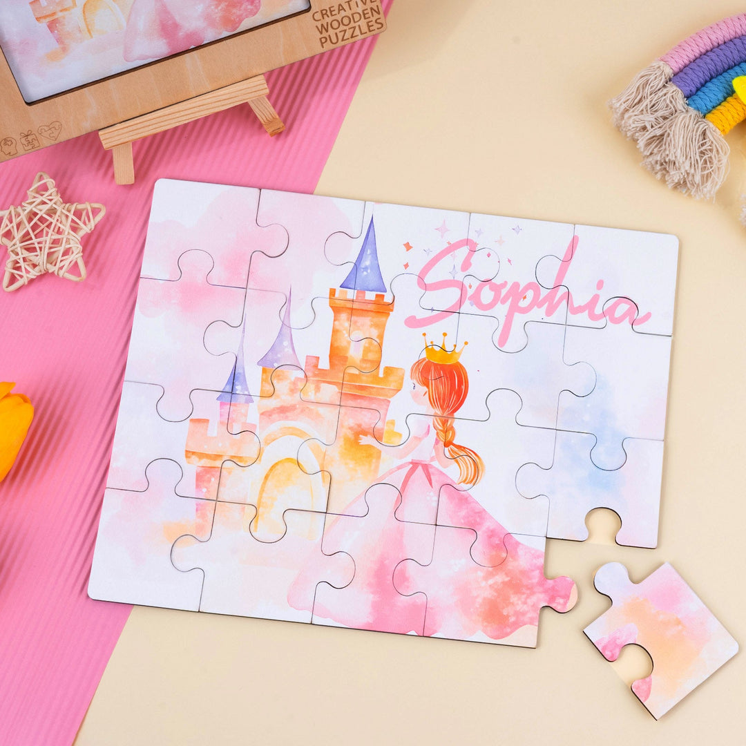 Personalized Wooden Baby Name Jigsaw Puzzle - Fairy Tale Princess