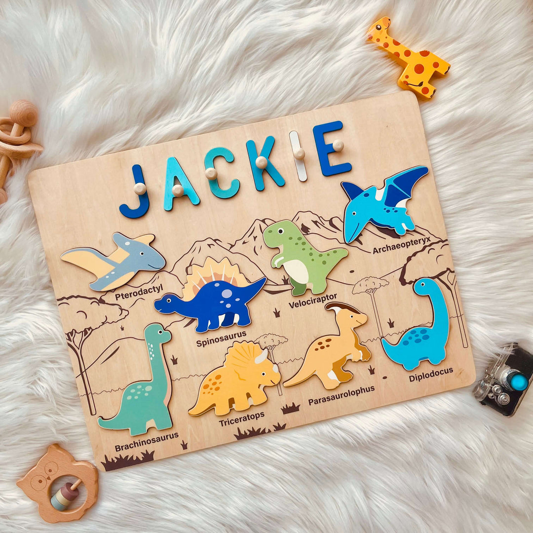 Dinosaur Themed Personalized Name Puzzle