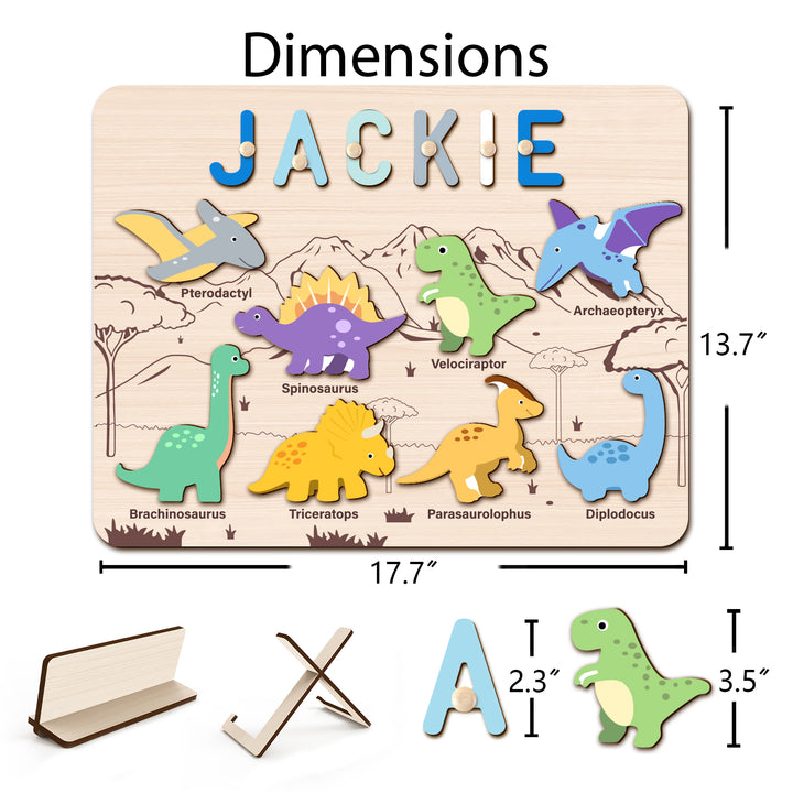 Personalized Dinosaur Name Puzzle - Size