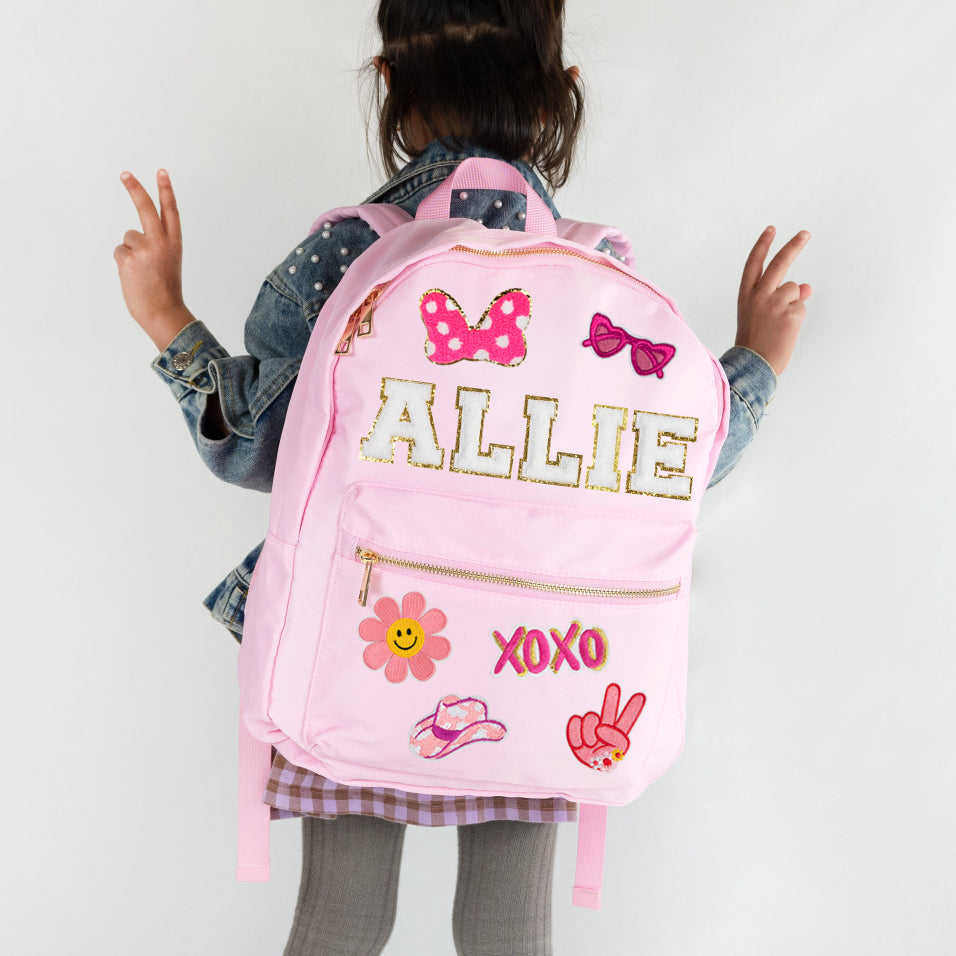 Custom Backpack with Patches, Little Girl School Backpack