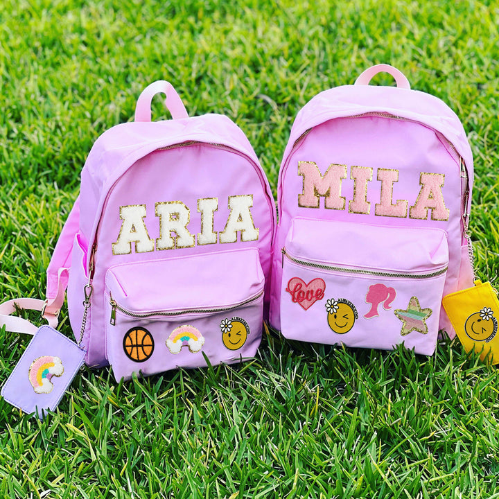 Custom Name Patches Nylon Backpack For Kids, Back To School Bag