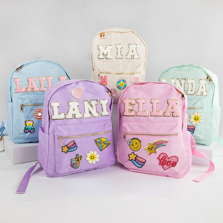 Patches Backpack Personalized Nylon School Backpack with Patch