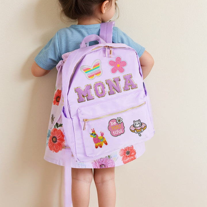 Patches Backpack Personalized Nylon School Backpack with Patch