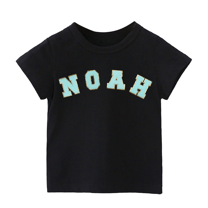 Personalized Toddler Patch Black T-shirt