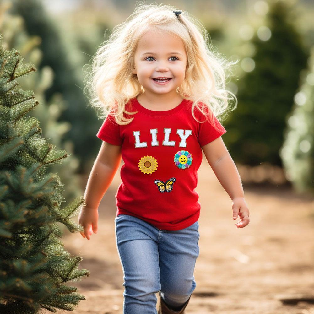 Personalized Toddler Patch Red T-shirt