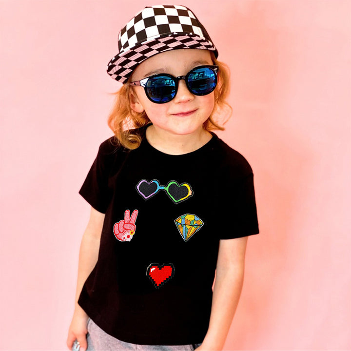 Personalized Toddler Patch Black T-shirt