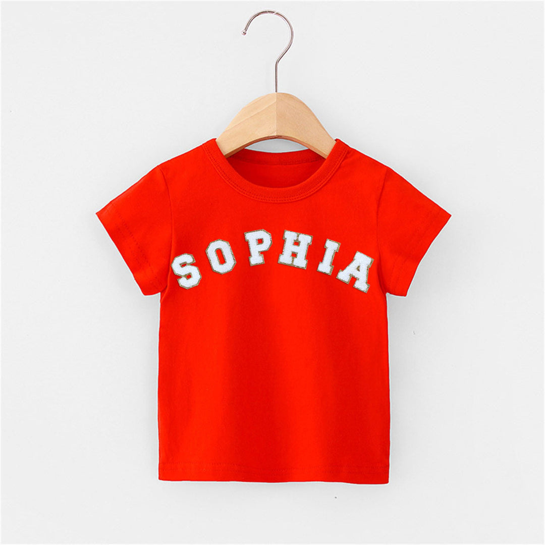 Personalized Toddler Patch Red T-shirt