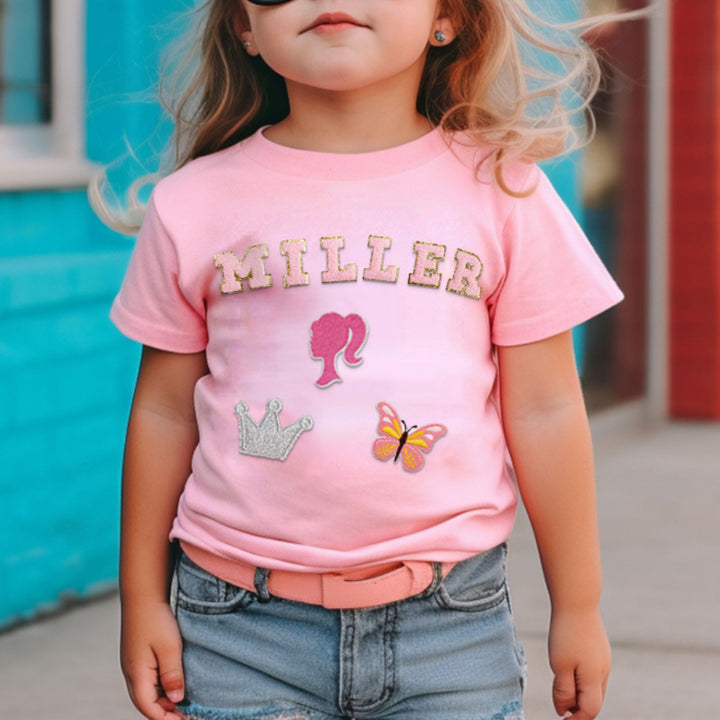 Personalized Toddler Patch Pink T-shirt