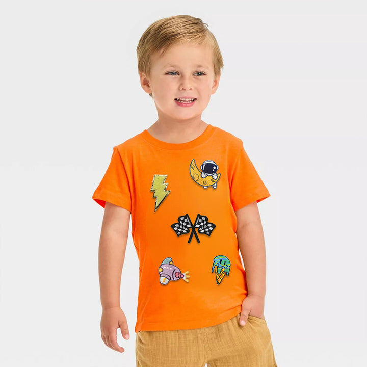 Personalized Toddler Patch Orange T-shirt