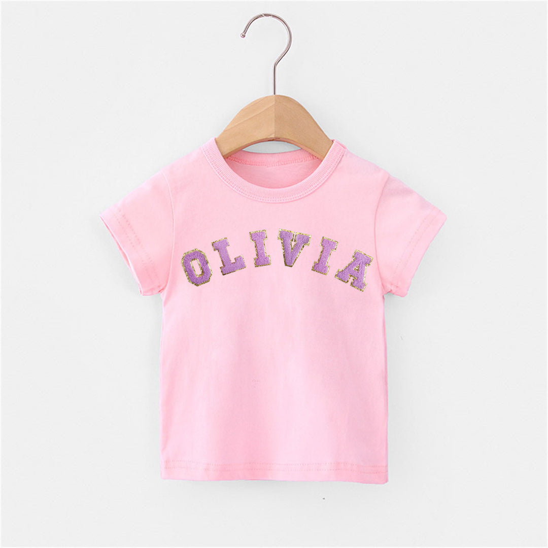 Personalized Toddler Patch Pink T-shirt