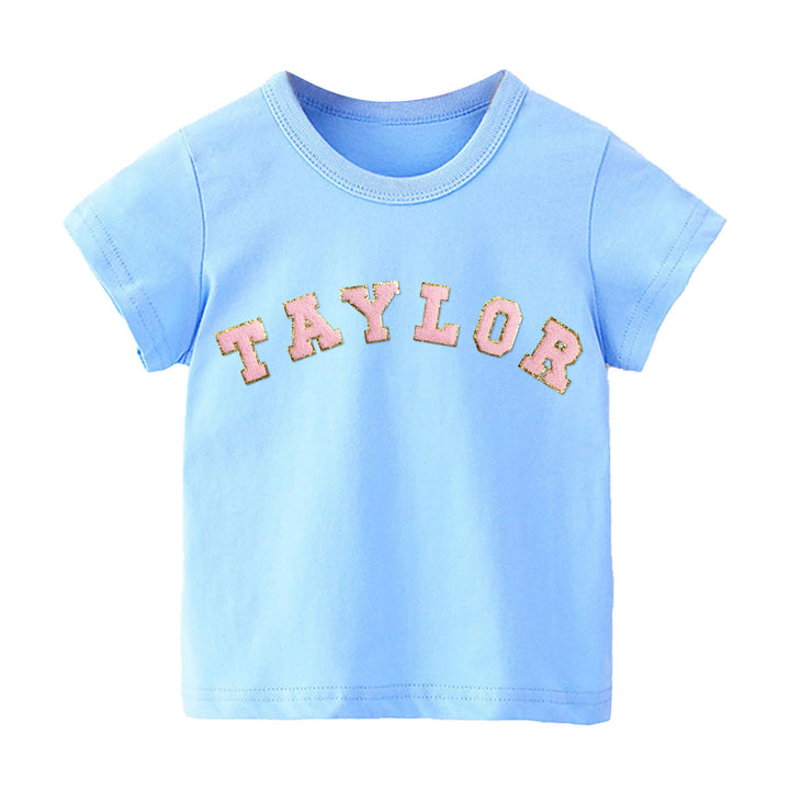 Personalized Toddler Patch Milky Blue T-shirt