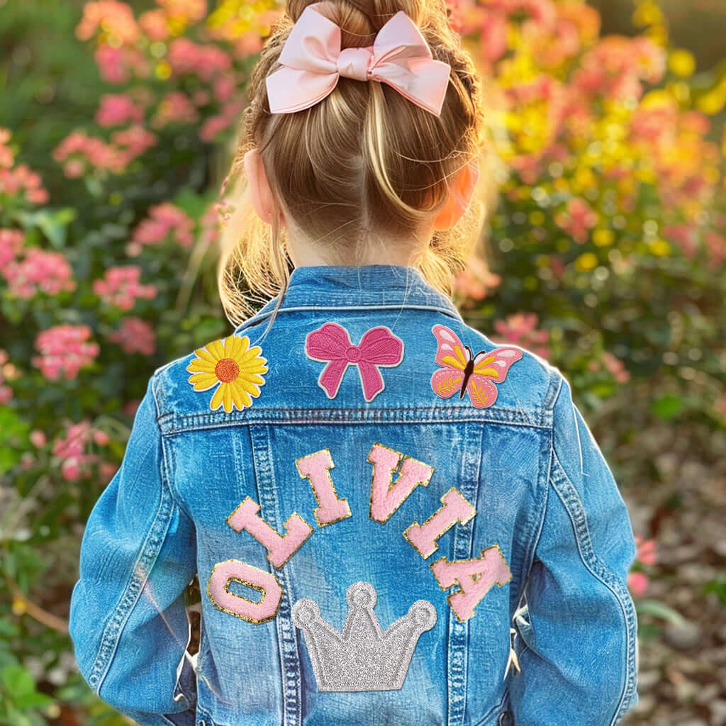 Personalized Baby Denim Jacket | Custom Toddler Jacket hotsell | Personalized Kids Denim | Baby Shower Gift | Pregnancy Announcement |Varsity Letter